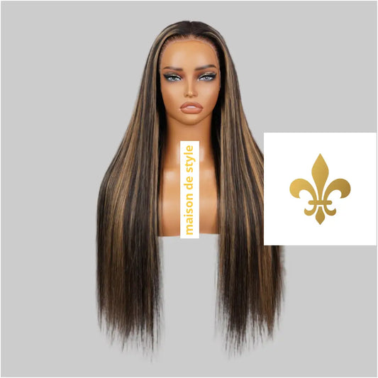 13x6 HD Lace Front Wig β 26 Inch Straight Balayage Brown & Blonde | 100% Human Hair
