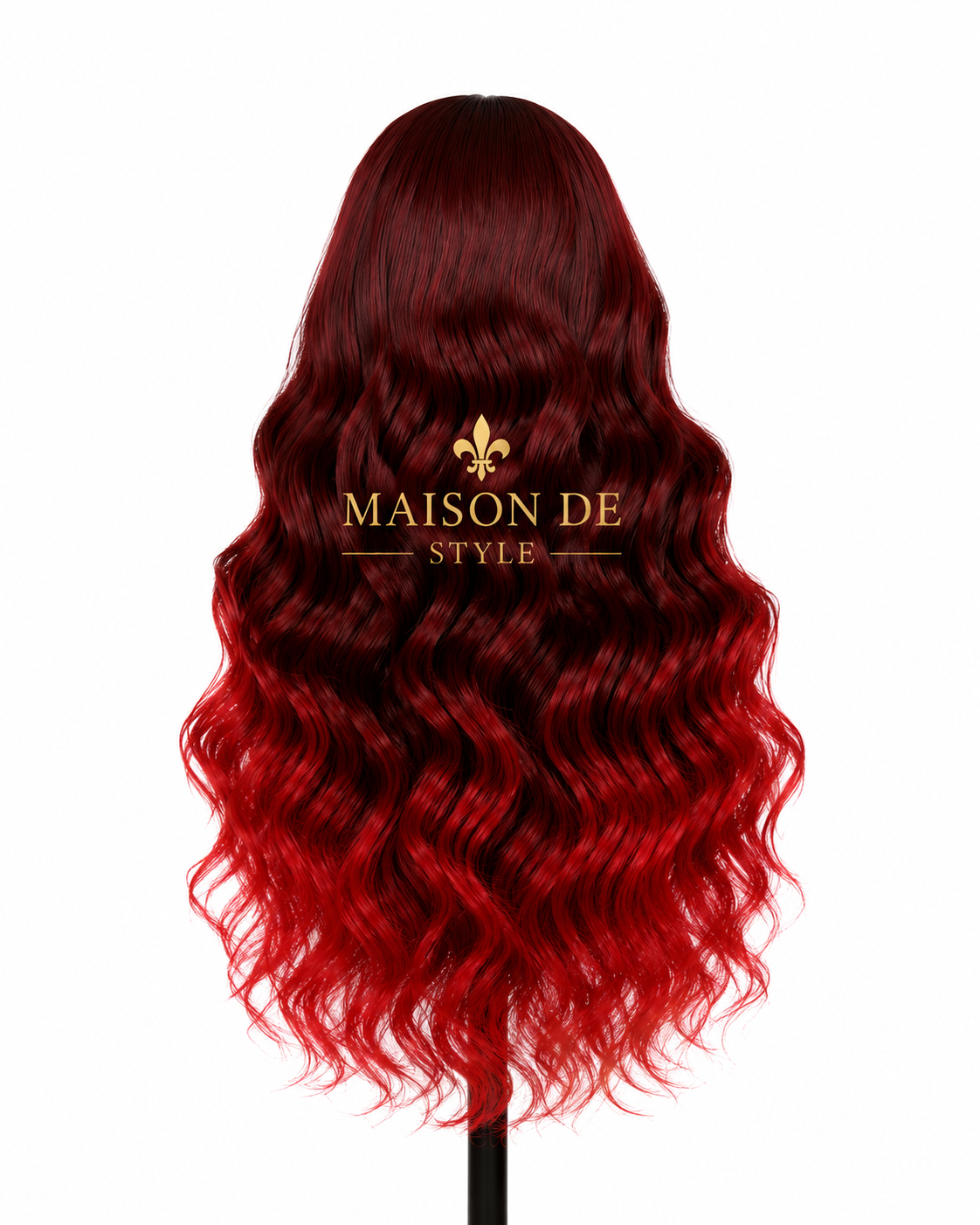 wavy lace front wig – burgundy red ombré 16 inches