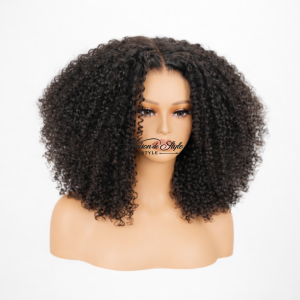 Human hair wig designed for everyday wear. Features a natural-looking and it curly texture. Suitable for personal use.