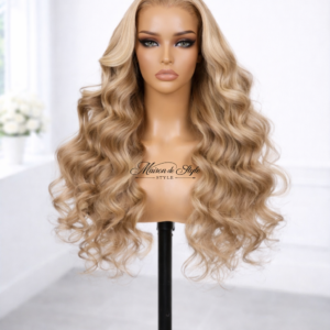 Blonde body wave lace front wig 18 inches human hair - Maison de Style