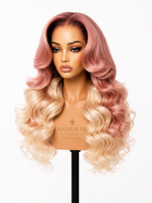 rose blonde ombré body wave wig – 18 inches