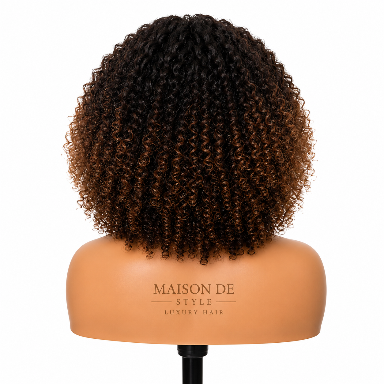 afro curly bob wig – brown ombré 12 inches