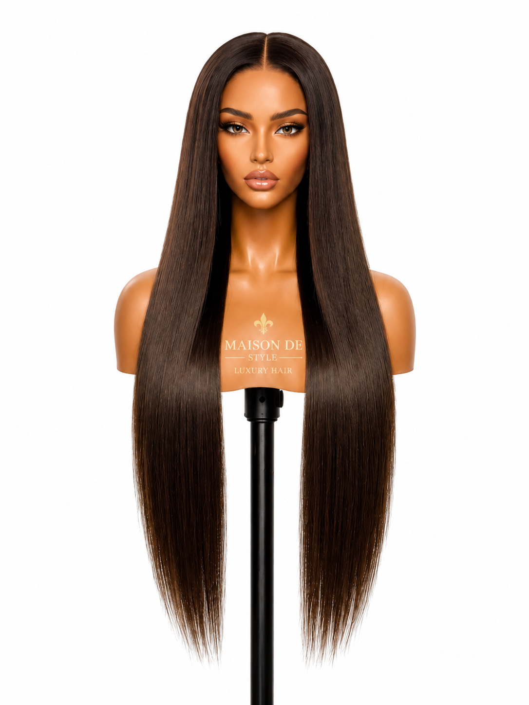 dark brown straight hd lace wig – 24 inches