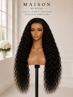 maison de style natural black loose wave hd lace wig – 26 inches