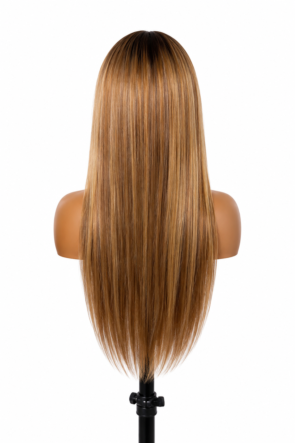 straight hd lace wig – 22 inches honey blonde highlights | double drawn | 200% density