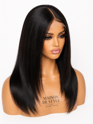 MAISON DE STYLE Signature Collection 20” Signature Straight Wig 5×5 HD Lace Closure | 200% Density | Double Drawn | Natural Black