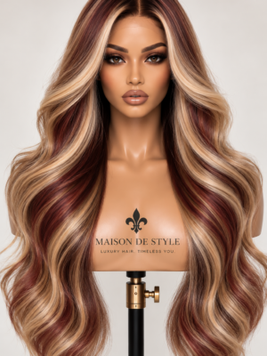 Caramel Bordeaux 28" Luxe Signature HD Lace Wave Wig